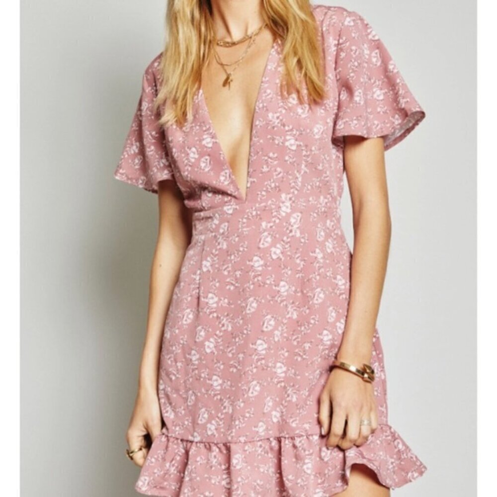 Sage The Label Floral Pink Mini Dress Size M